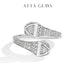 Double Snake Moissanite Ring – S925 Silver Adjustable Design SF