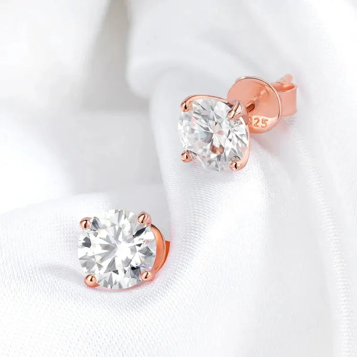 Premium Moissanite Stud Earrings – Brilliant D Color VVS1 Stones SF