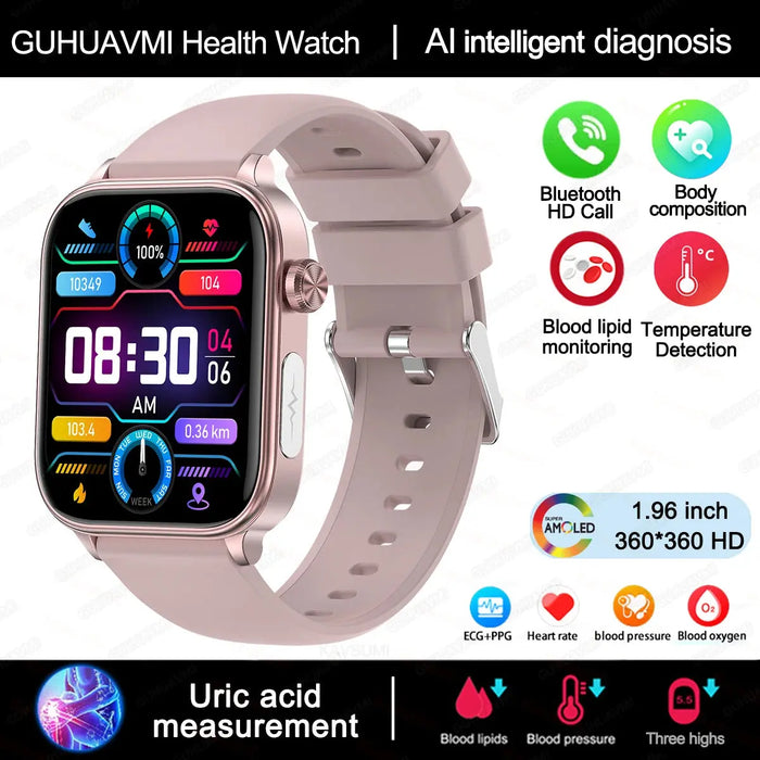ECG Health Smartwatch – AMOLED Display & AI Voice Calling SF