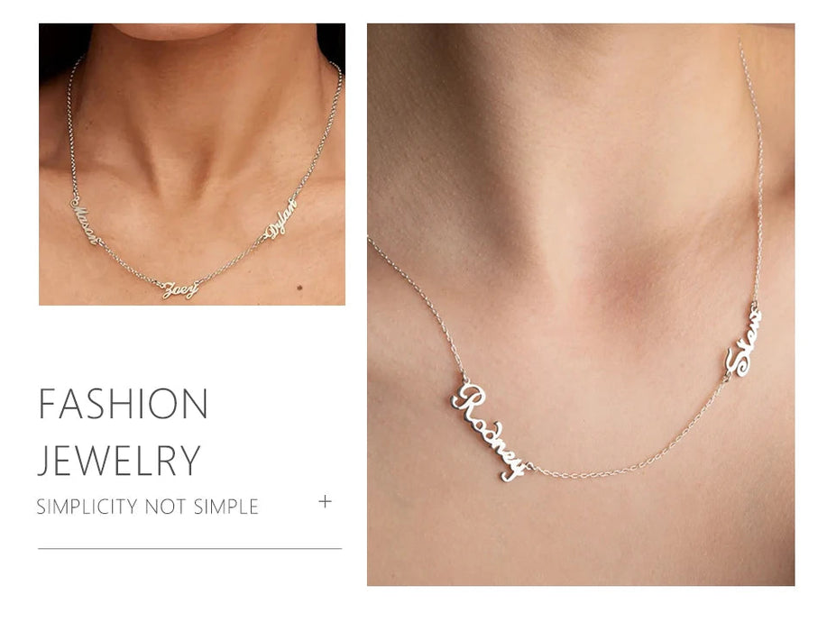 Custom Multiple Name Necklace for Women – Meaningful Family Jewelry Gift SF