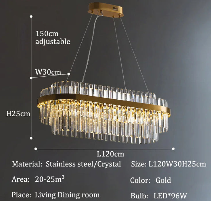 Modern Luxury LED Crystal Chandelier – Dimmable Remote-Controlled Ceiling Light - Samanta Factory