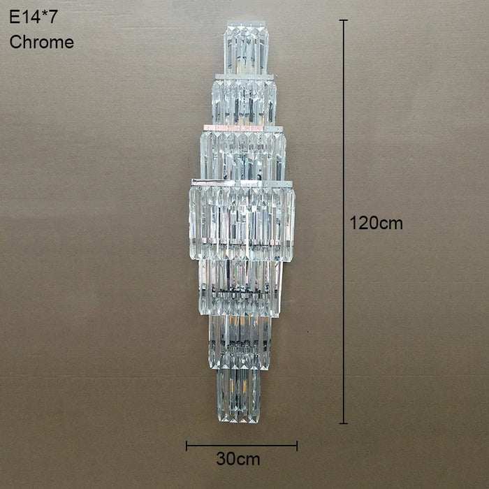 Crystal Wall Lamp – Modern Gold LED Lighting for Dining & Bedroom - Samanta Factory