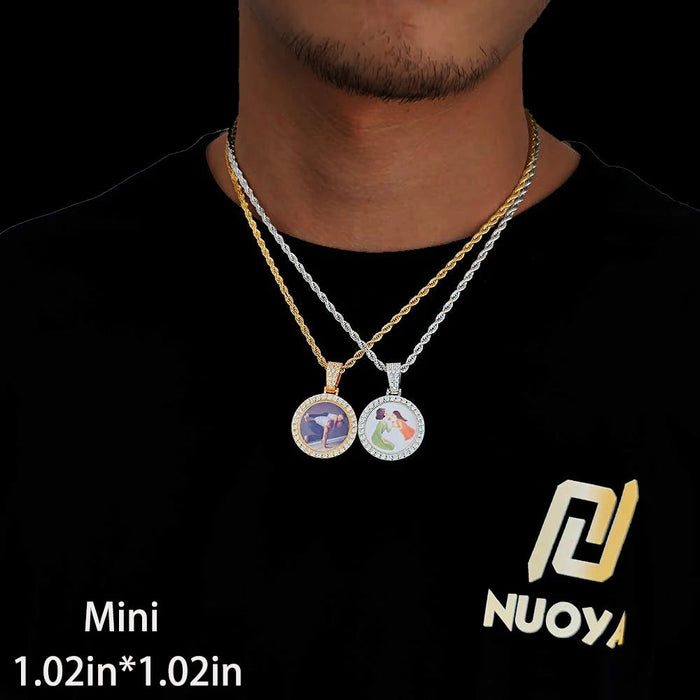 Custom Photo Necklace – Personalized Medallion Picture Pendant Chain SF
