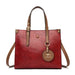 Women’s Leather Handbag – Vintage Casual Tote with Zipper & Hasp Closure - Samanta Factory