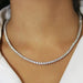 Moissanite Tennis Necklace – GRA Certified S925 Silver Sparkle SF