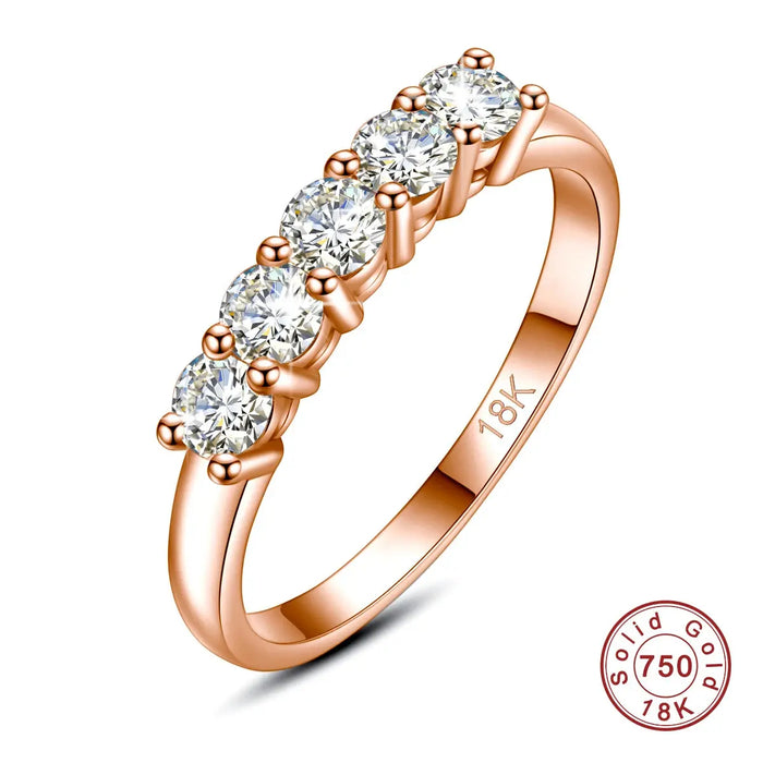 18K Gold Moissanite Wedding Ring – D-Color VVS1 Certified Stone SF