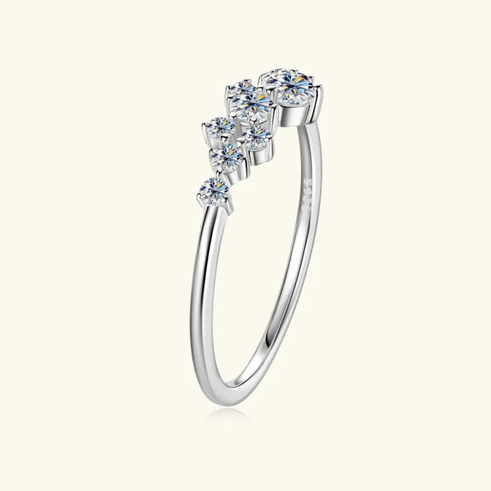 Moissanite Jewelry Set – 925 Sterling Silver Cluster Necklace & Ring SF