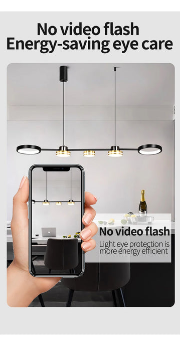 Modern Ring Pendant Light – 48W LED Chandelier with Soft Eye-Care Illumination - Samanta Factory