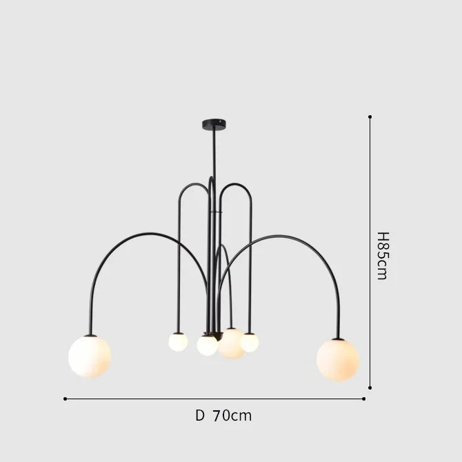 Modern LED Chandelier – Frosted Glass Pendant Light for Elegant Interiors - Samanta Factory