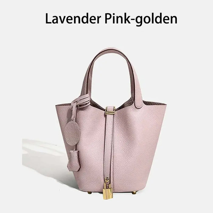 Cowhide Leather Bucket Bag – Soft Fashion for Four Seasons SF