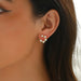 Moissanite 3.5mm Stud Earrings – 925 Silver Gold-Plated Half Hoop Design for Women SF