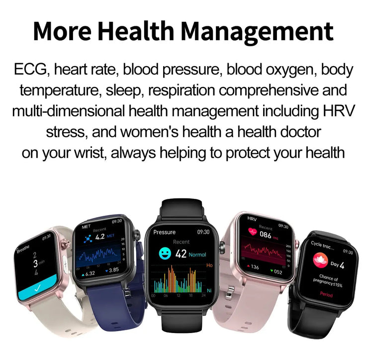 ECG Health Smartwatch – AMOLED Display & AI Voice Calling SF