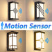 Modern waterproof LED wall light with radar motion sensor, ABS black body, IP55 outdoor wall lamp for garden and home lighting