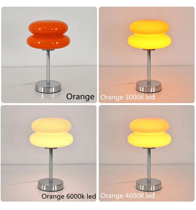 Modern Stained Glass Table Lamp – Touch Control LED Bedside Lighting - Samanta Factory