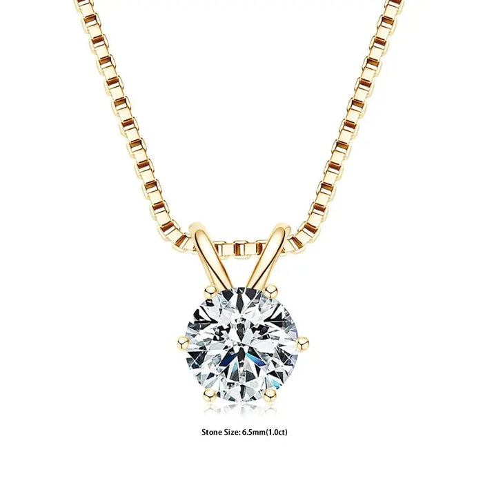 Moissanite Pendant Necklace – D-Color Round Solitaire SF