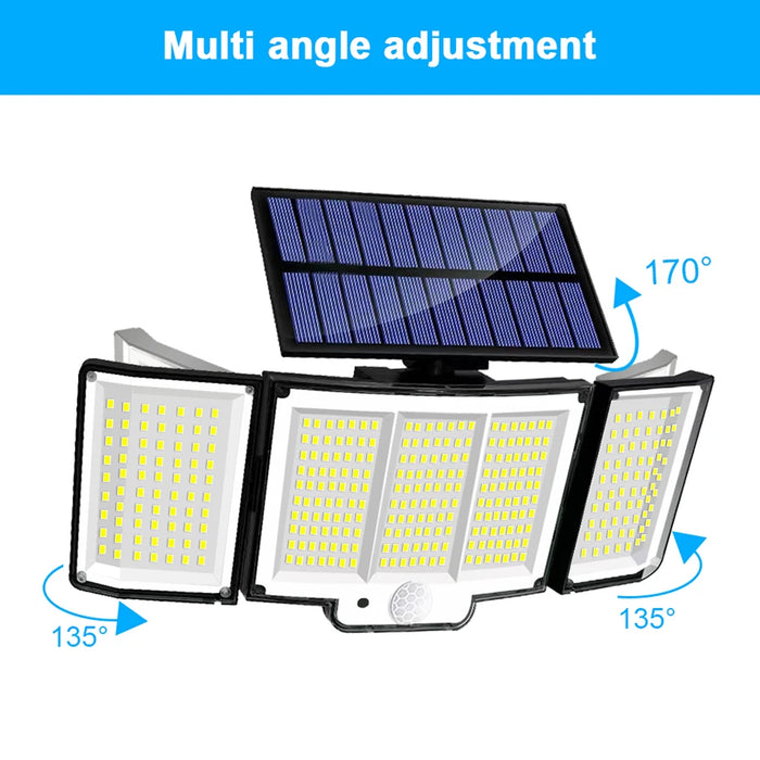 Solar Security Light – 3-Head Motion Sensor with Super Bright 348 LEDs - Samanta Factory