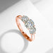 3-Stone Moissanite Engagement Ring – 2 CT D Color Yellow Gold Plated S925 Silver SF