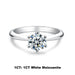 925 Sterling Silver 18K Gold Plated Classic Prong-Set Moissanite Ring SF