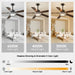 Smart Ceiling Fan with Light – Remote-Controlled Retractable Blades & Dimmable LED - Samanta Factory