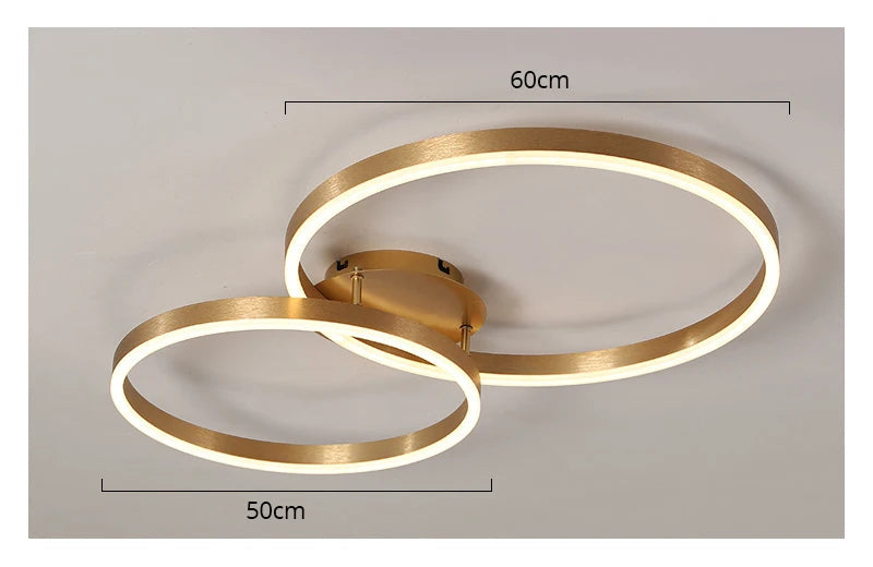 Modern LED Chandelier – Dimmable Semi-Flush Mount with Remote Control - Samanta Factory