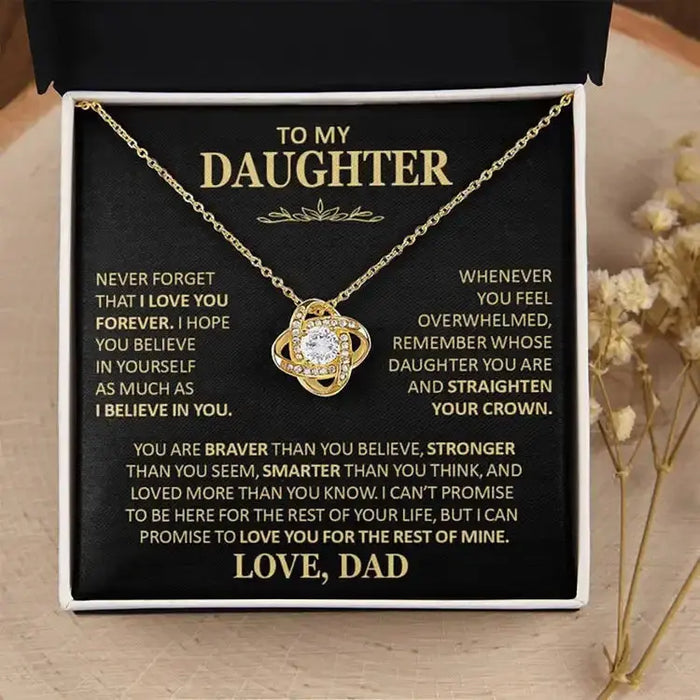 Heart Knot Pendant Necklace – Sparkling Zircon Gift for Daughters SF