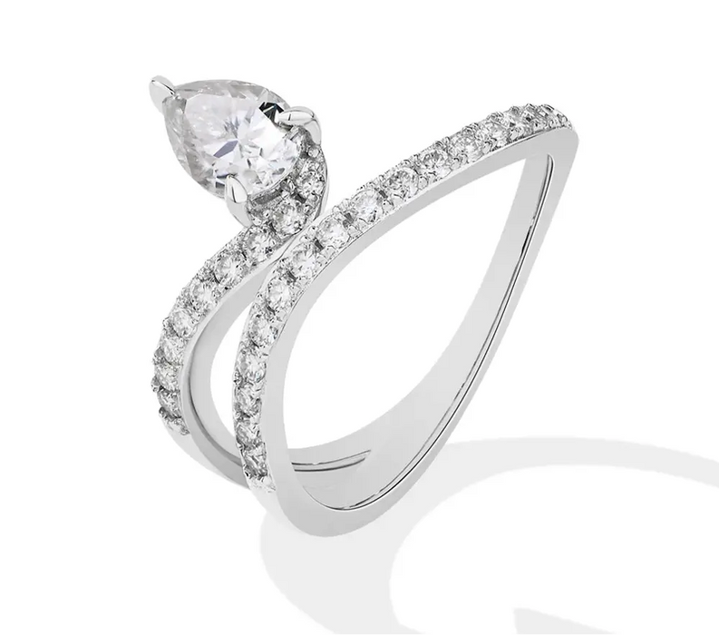 Pear Cut Moissanite Ring – 0.8CT D VVS1 S925 Sterling Silver SF