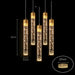 Modern Black & Gold LED Pendant Light – Crystal Rod Design for Ambient Lighting - Samanta Factory