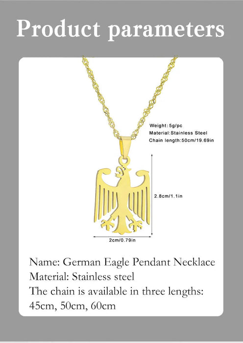 Eagle Pendant Necklace – Patriotic Unisex Chain SF