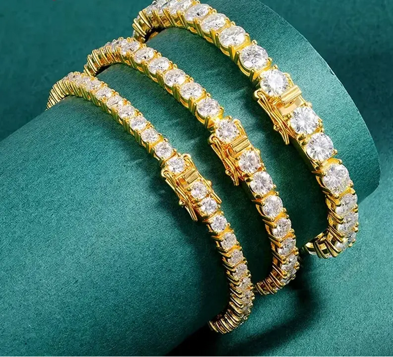 Moissanite Tennis Bracelet – 18K Gold Plated S925 Sterling Silver SF