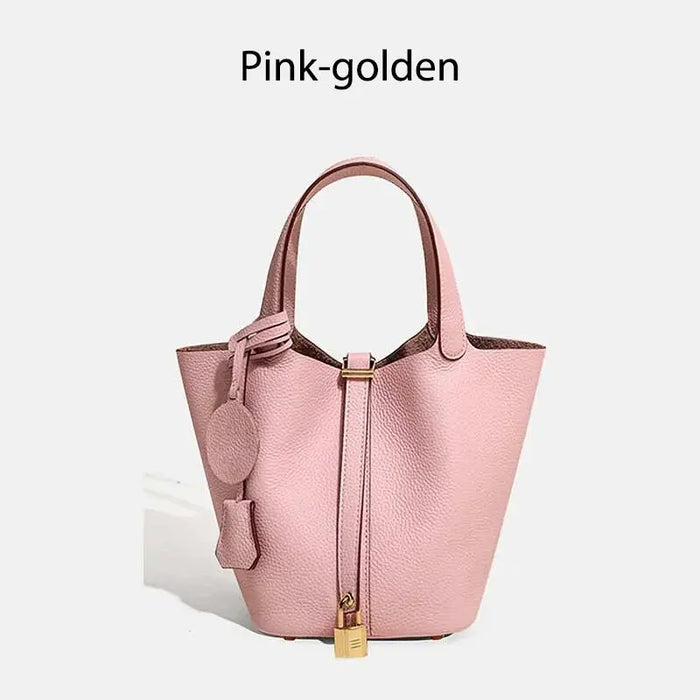 Cowhide Leather Bucket Bag – Soft Fashion for Four Seasons SF