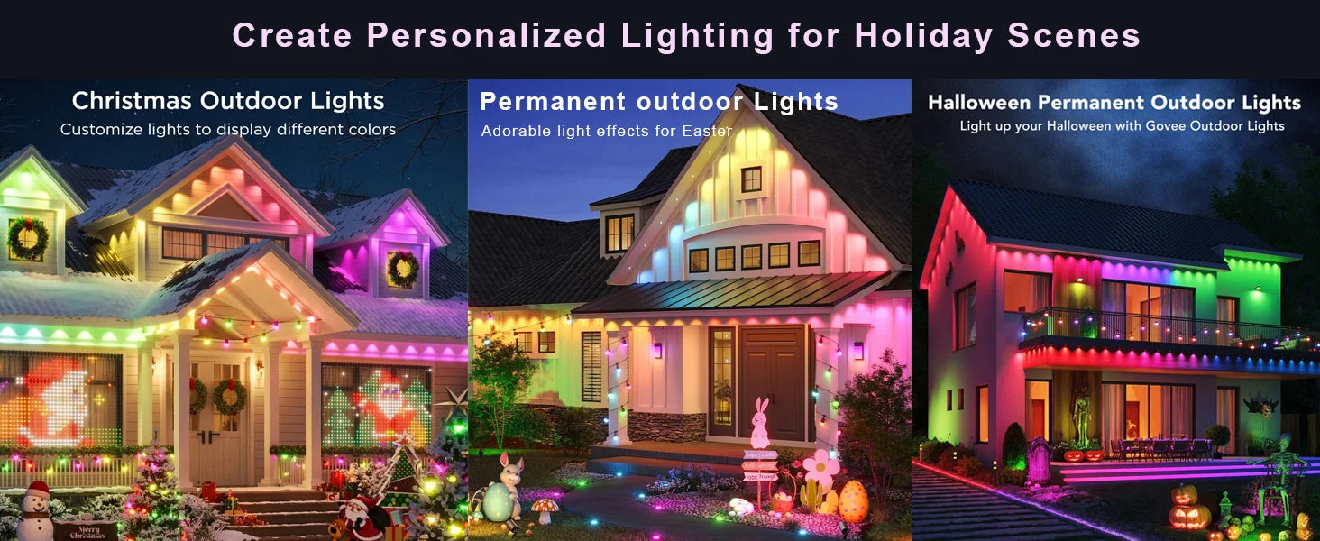 Eaves LED String Lights – Waterproof Multi-Colour Outdoor Lighting - Samanta Factory