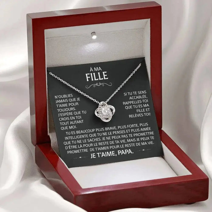 Heart Knot Pendant Necklace – Sparkling Zircon Gift for Daughters SF