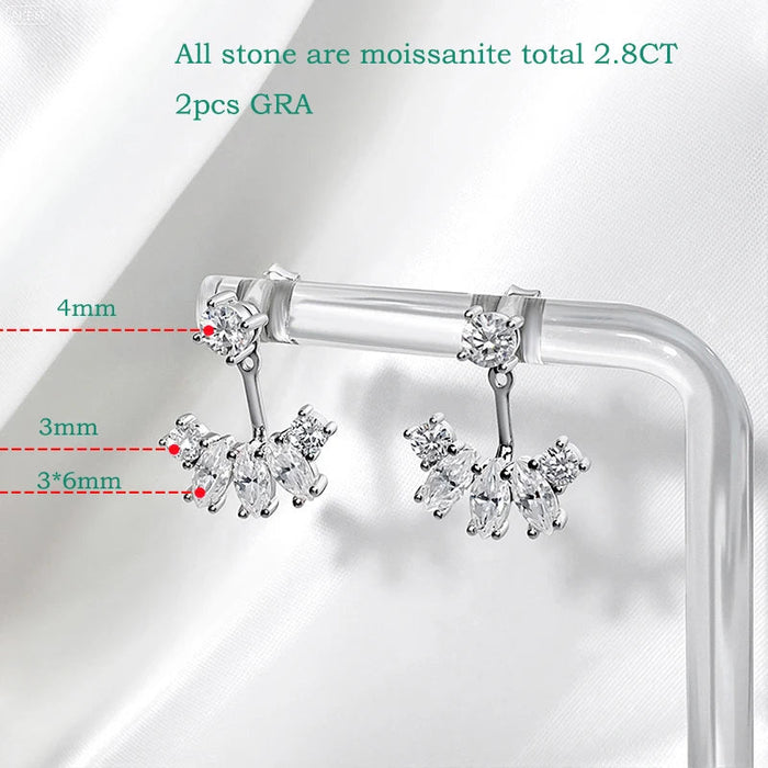 Moissanite Drop Earrings – GRA Certified D Color VVS1 Sparkle SF