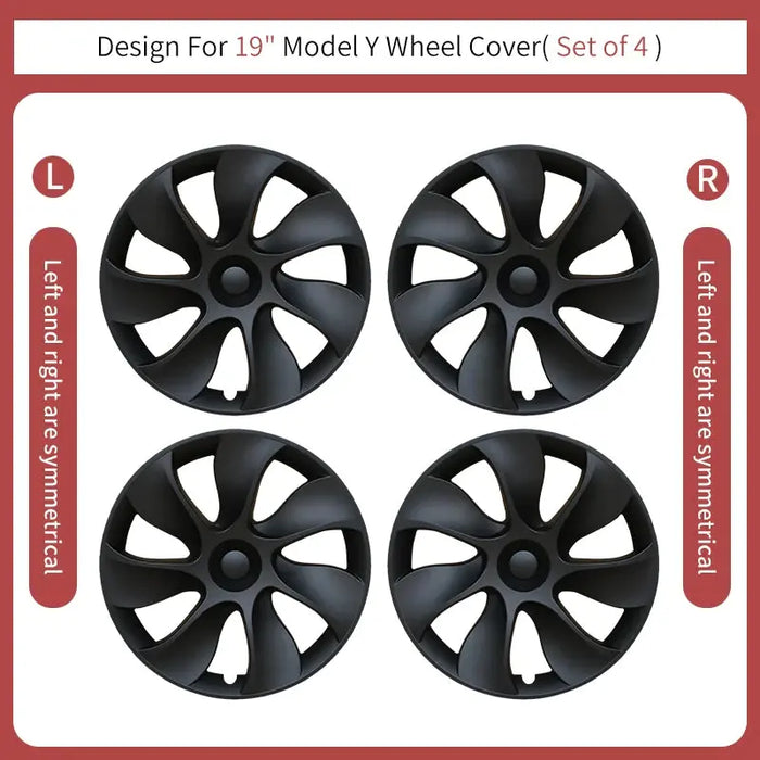 4PCS 19 Inch Cyclone Style Wheel Covers for Tesla Model Y (2020-2024) Right & Left Automobile Accessories Hubcaps Replacement - Samanta Factory