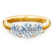 3-Stone Moissanite Engagement Ring – 2 CT D Color Yellow Gold Plated S925 Silver SF