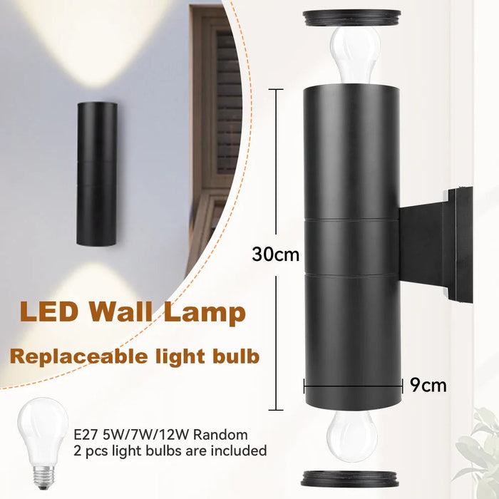 Modern LED Wall Lamp – Double Head Waterproof E27 Indoor Outdoor Lighting SF