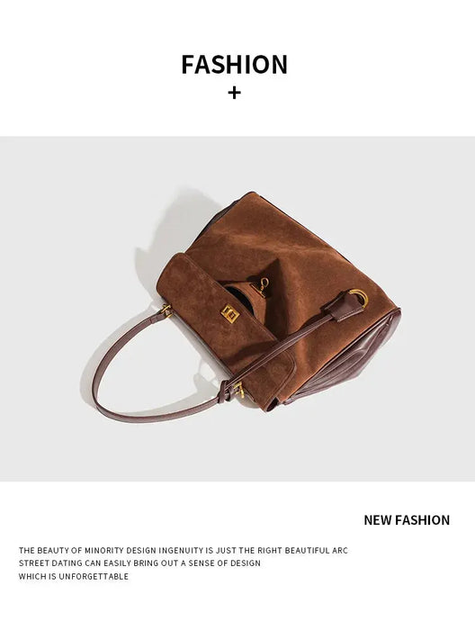 Microfiber Leather Shoulder Bag – Large Square with Lock SF