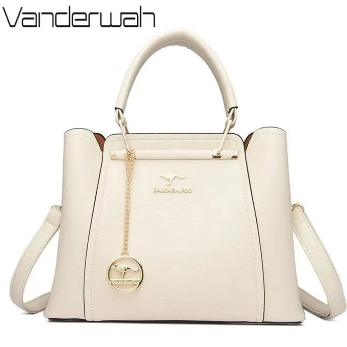 Women’s Soft PU Leather Handbag – Fashionable Casual Tote with Sequined Detail - Samanta Factory
