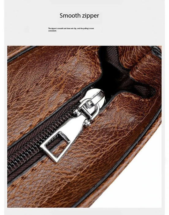 Men’s Business Satchel Bag – Slim PU Leather Shoulder Bag SF