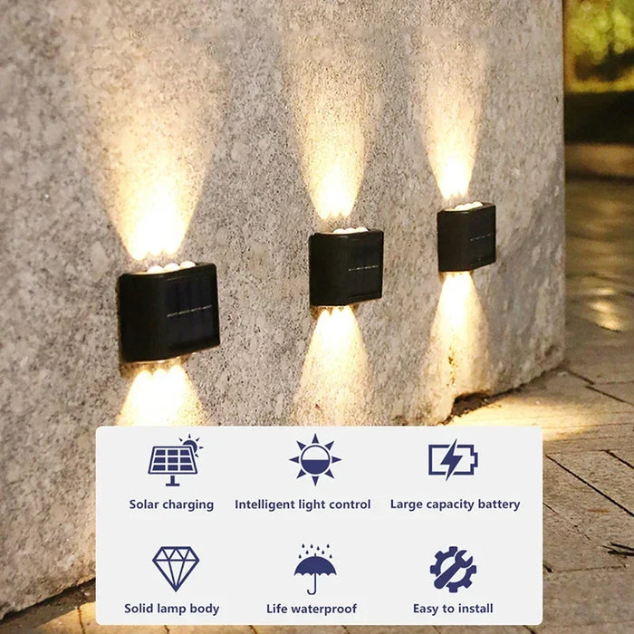 Solar Wall Light – Up & Down Waterproof LED for Modern Outdoor Decor - Samanta Factory