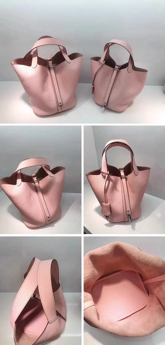 Cowhide Leather Bucket Bag – Soft Fashion for Four Seasons SF