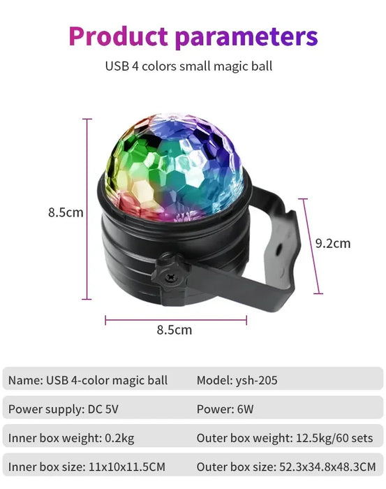 Portable RGB Stage Light with 7 Modes, Remote Control & Music-Sync Effects - Samanta Factory