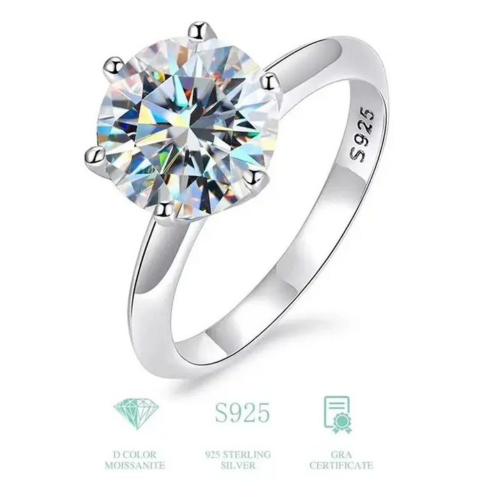 Moissanite Fashion Ring – Platinum-Plated Sparkle for Women SF