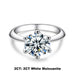 925 Sterling Silver 18K Gold Plated Classic Prong-Set Moissanite Ring SF
