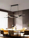 Modern polished chrome LED pendant light with dimmable remote control for living room and bedroom.