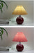Korean Table Lamp – Vintage Pleated Fabric Shade with Ceramic Base - Samanta Factory