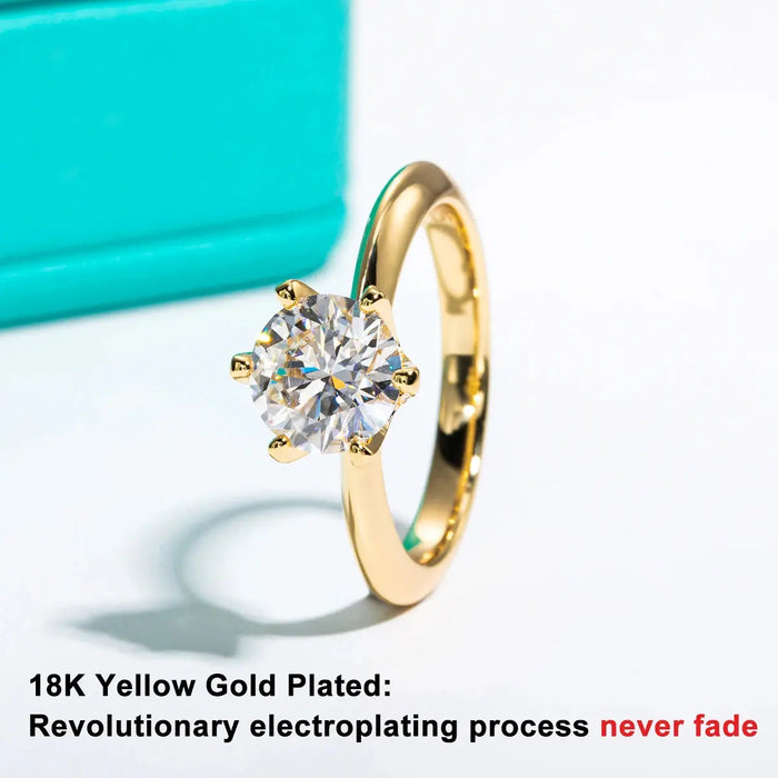 Moissanite Engagement Ring – D Color Lab-Certified 925 Sterling Silver SF
