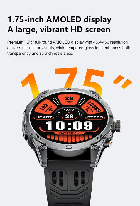 Unisex GPS Smart Watch – AMOLED Display with 170+ Sports Modes SF