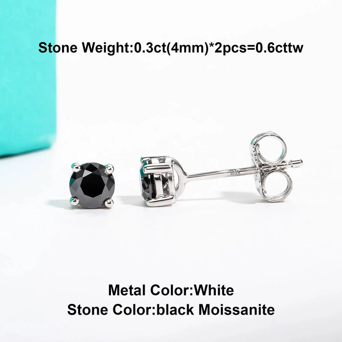 10K Gold Post Moissanite Stud Earrings with GRA Certificate SF