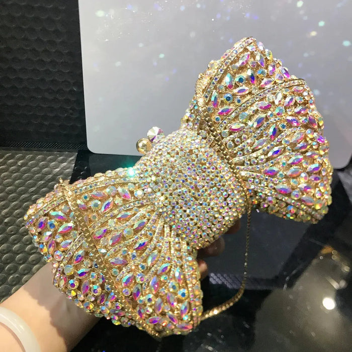 Metallic Minaudiere – Hard Party Clutch for Women SF